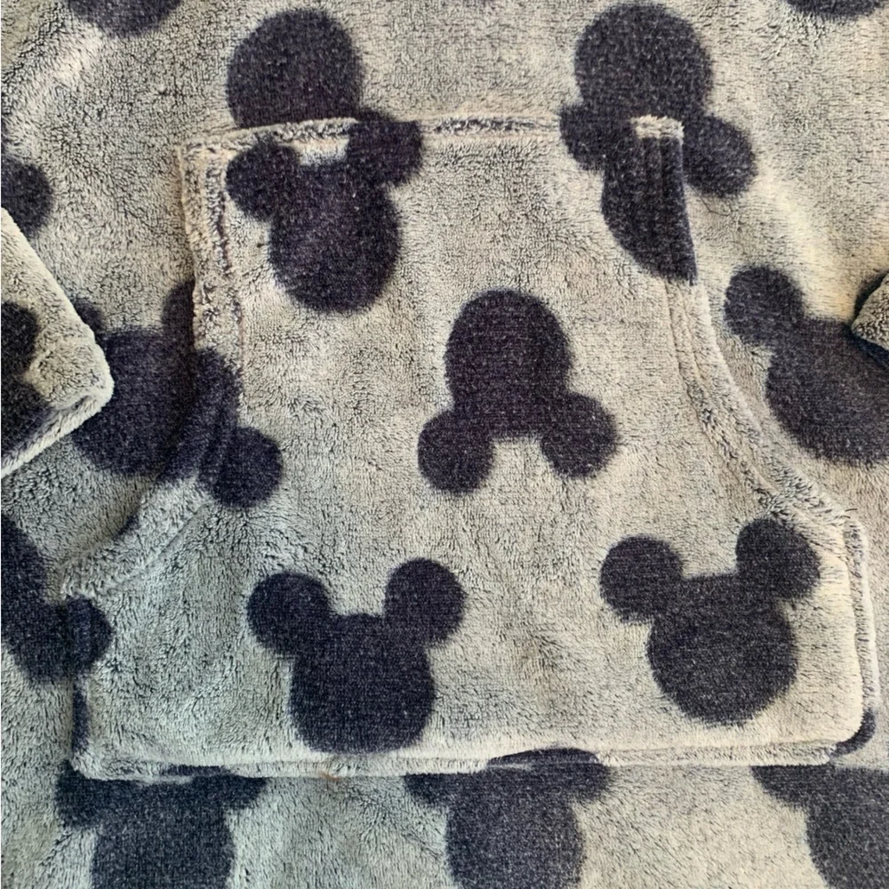 DISNEY MICKEY MOUSE FAUX FUR FLEECE Women’s Blue Long Sleeve Pullover Hoodie - M - Picture 3 of 10